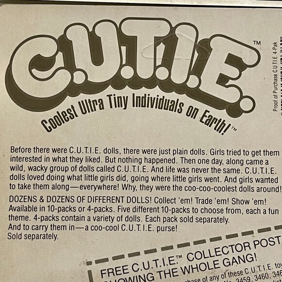 Mattel 1986 Coolest Ultra Tiny Individuals on Earth!  C.U.T.I.E. The Worlds 2" S - Picture 7 of 8